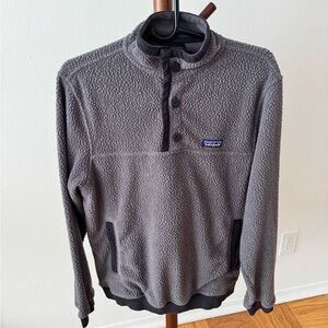 Patagonia Charcoal Gray Snap-Neck Fleece Pullover